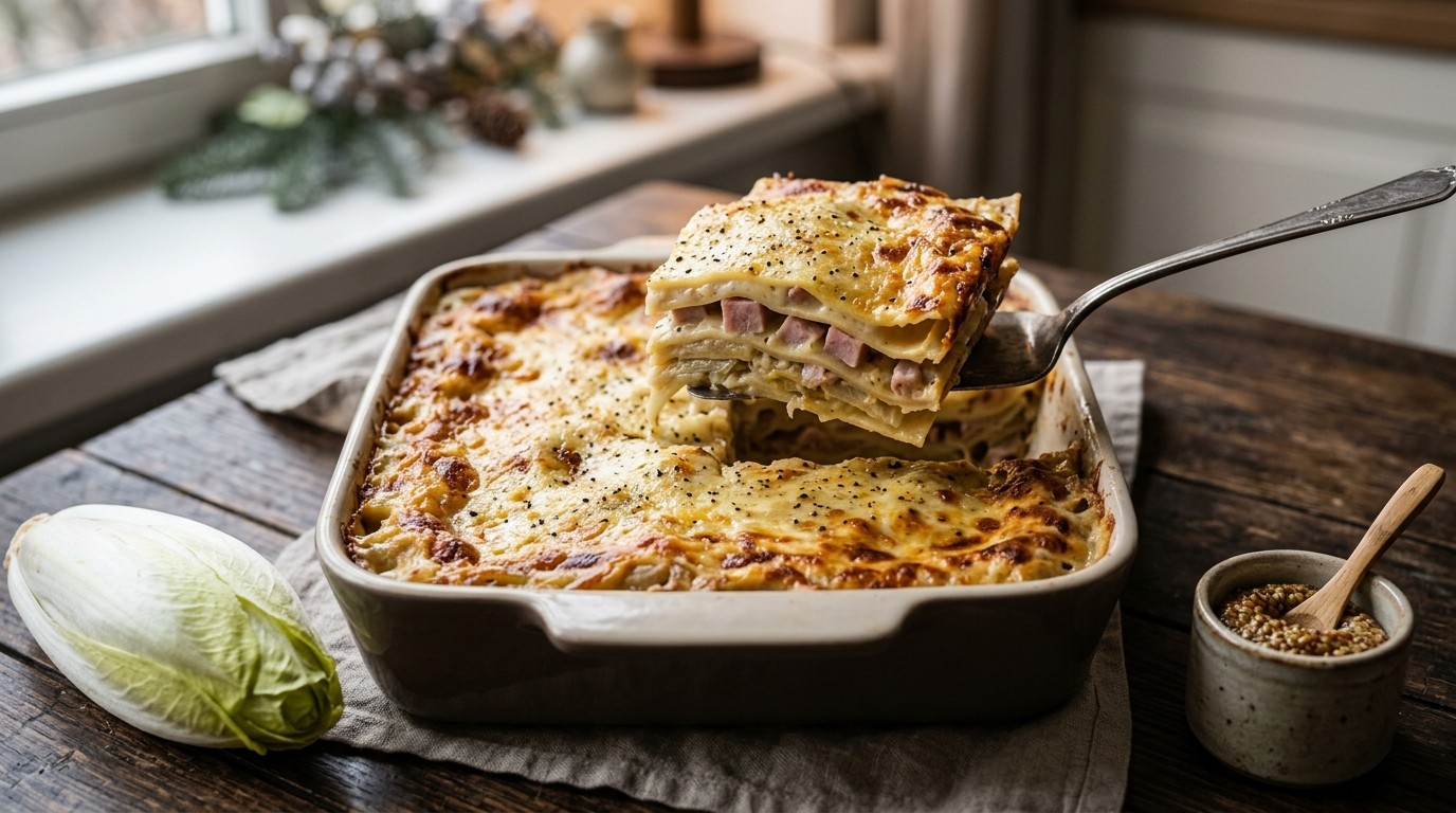 Witlofschotel met Lasagne
