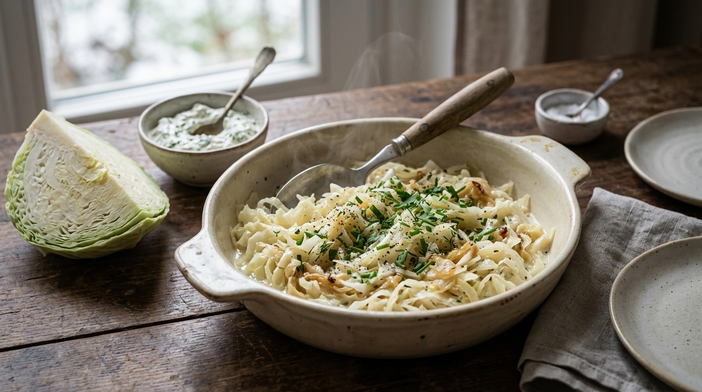 Witte Kool met Kruidenkaassaus
