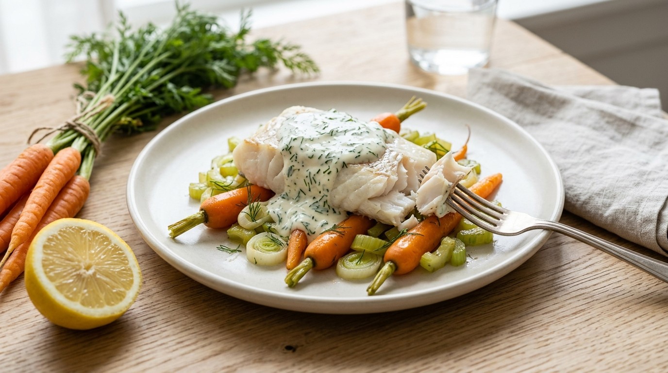 Witvisfilet met Yoghurtsaus