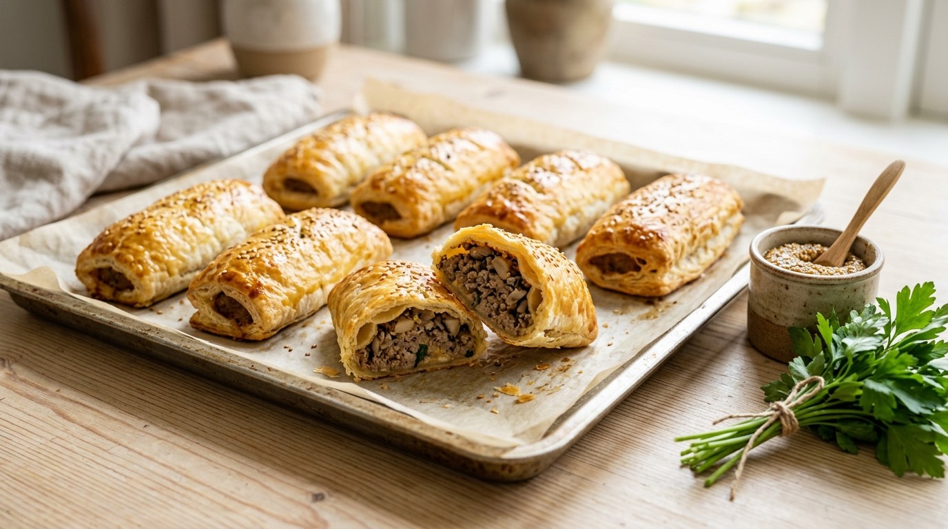 Worstenbroodjes (met Champignons)
