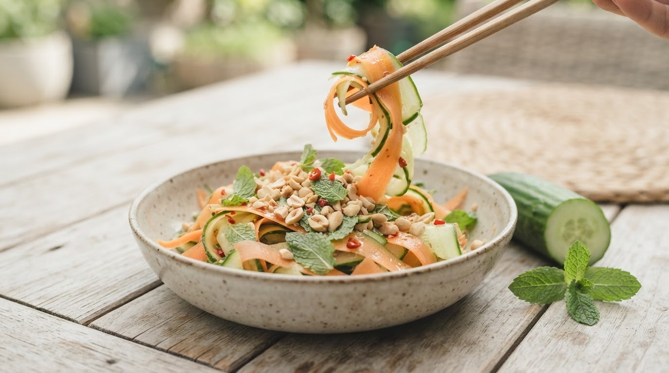 Wortelsalade met Komkommer recept Wortelsalade met Komkommer recept