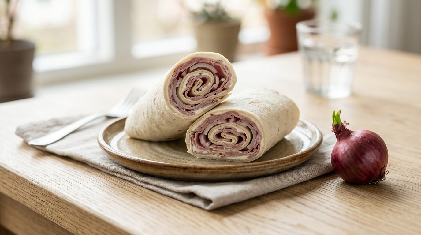 Wrap Gevuld met ham en Uien