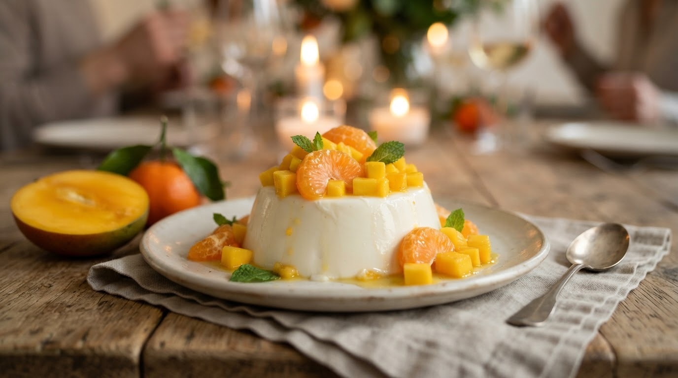 Yoghurt Panna Cotta met Mandarijn-mangosalsa