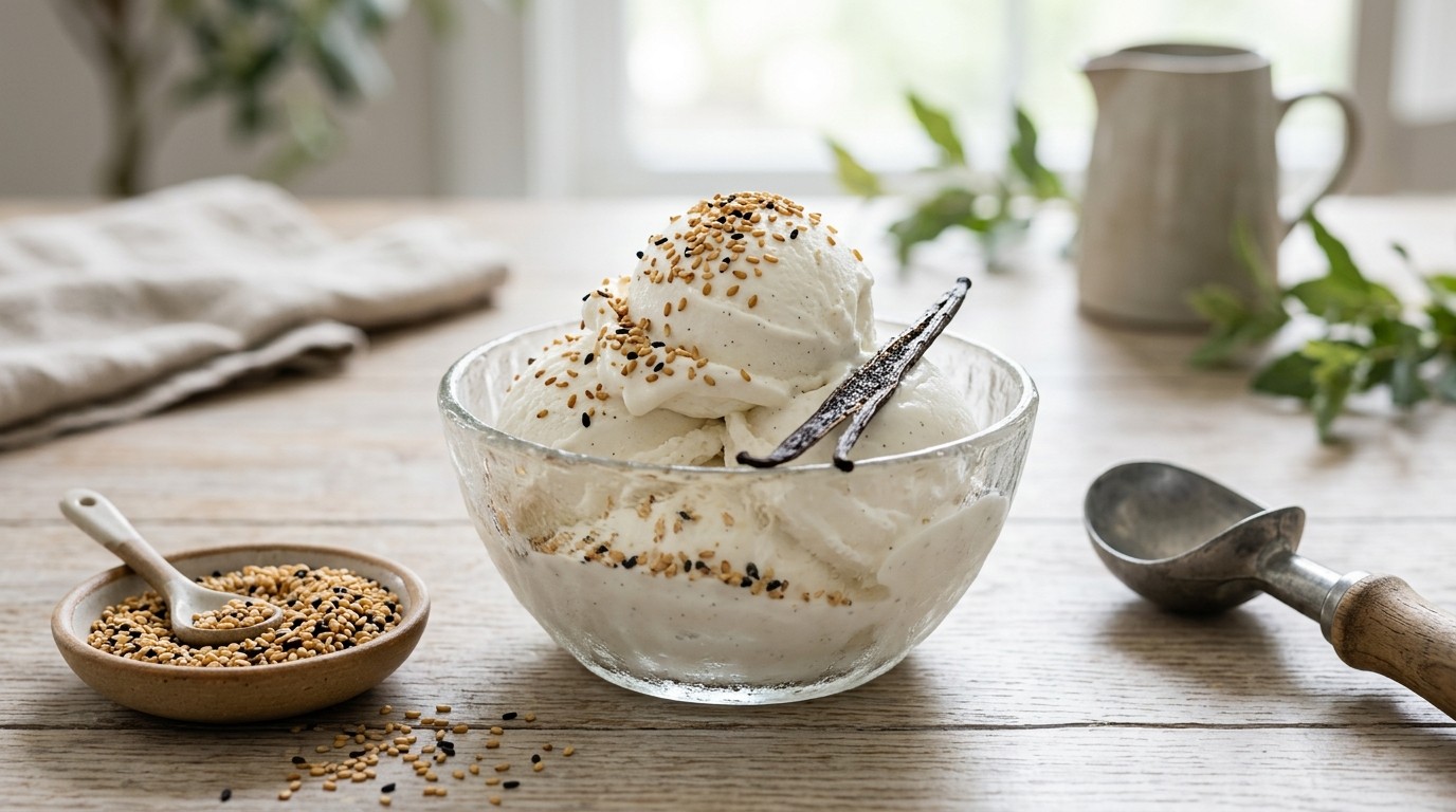Yoghurtijs met Sesamzaadjes