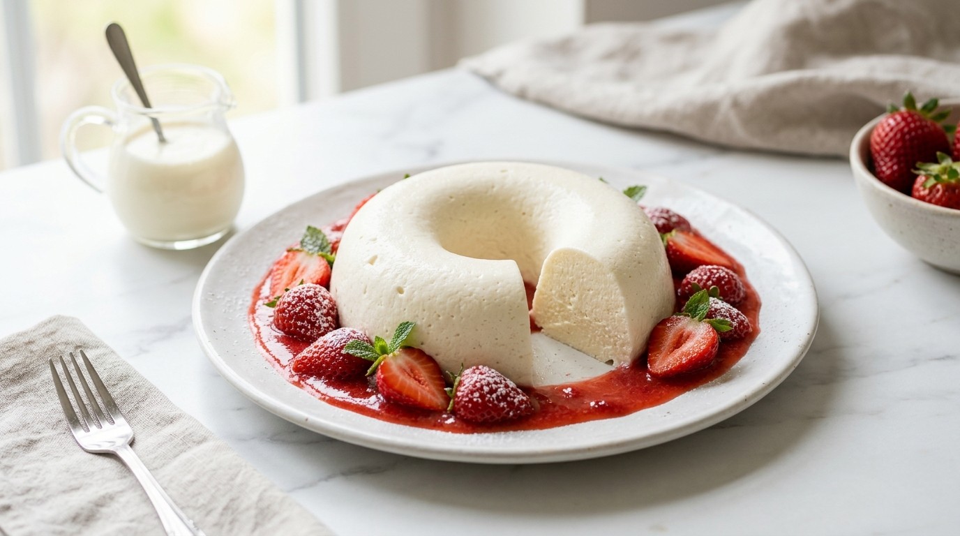 Yoghurtmousse met Aardbeien