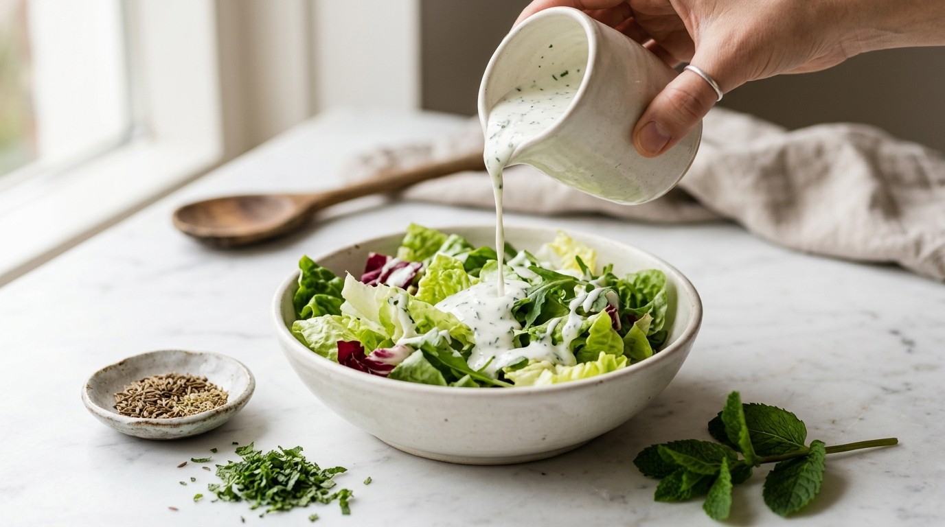 Yoghurtmuntdressing recept Yoghurtmuntdressing recept
