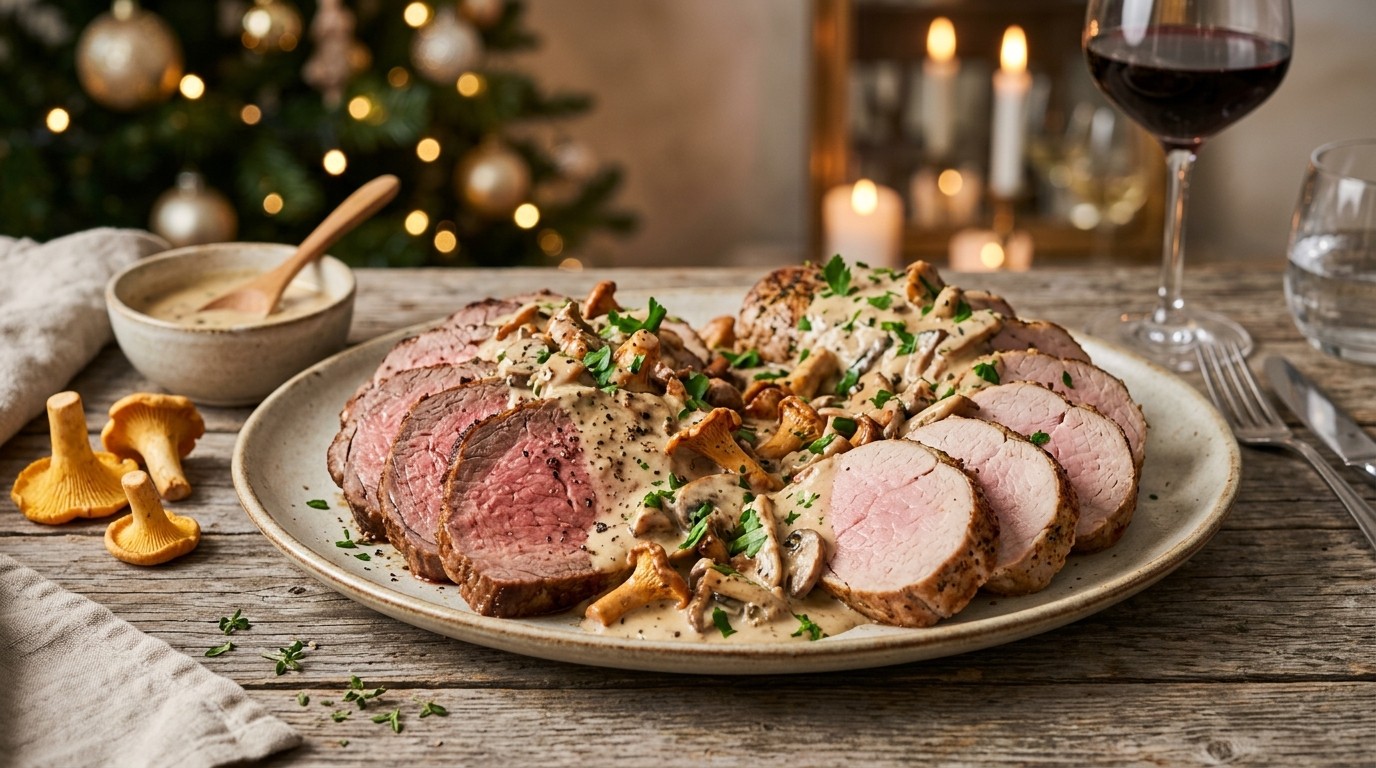 Zachtgegaarde Filets met Champignons