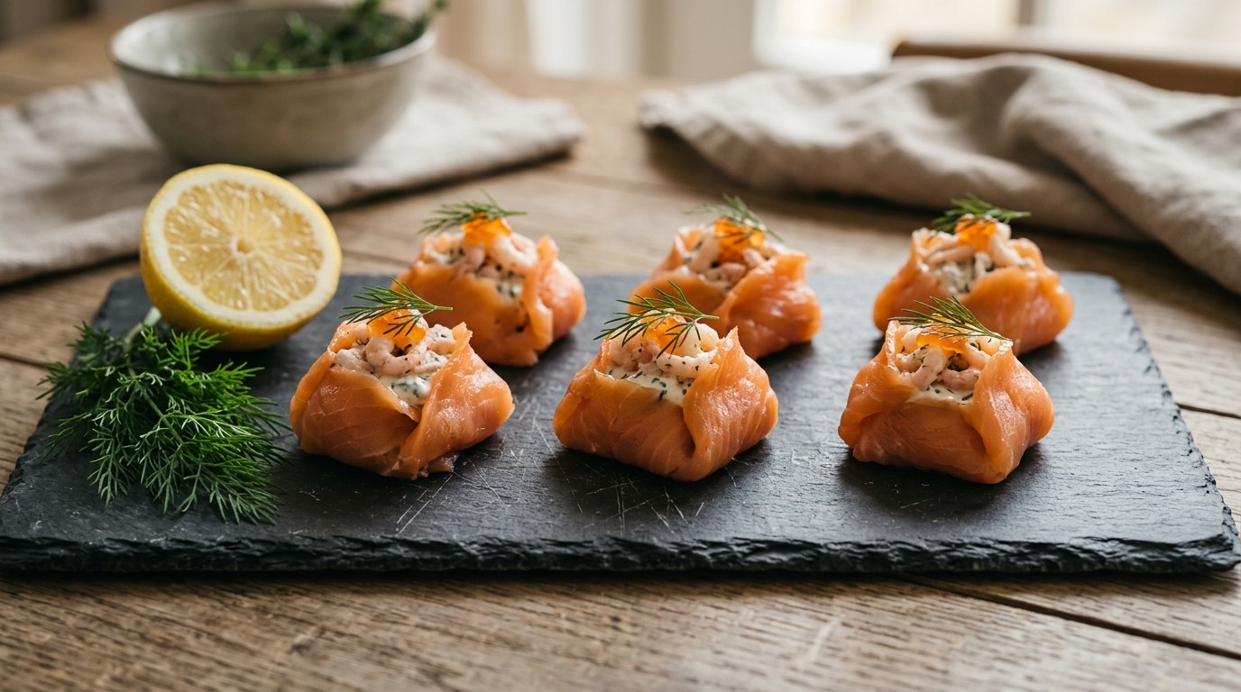 Zalm Bonbons met Garnalen en Forel