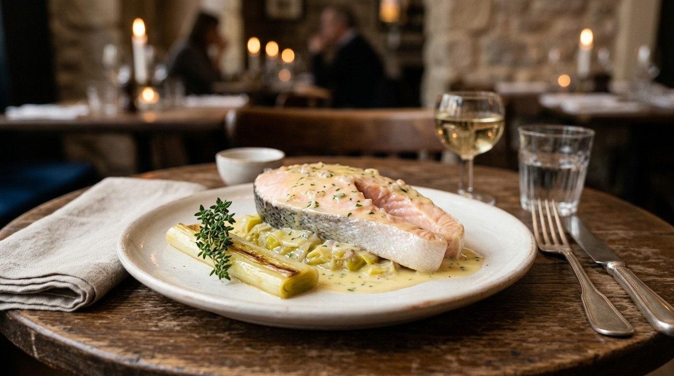 Zalm en Prei in Botersaus