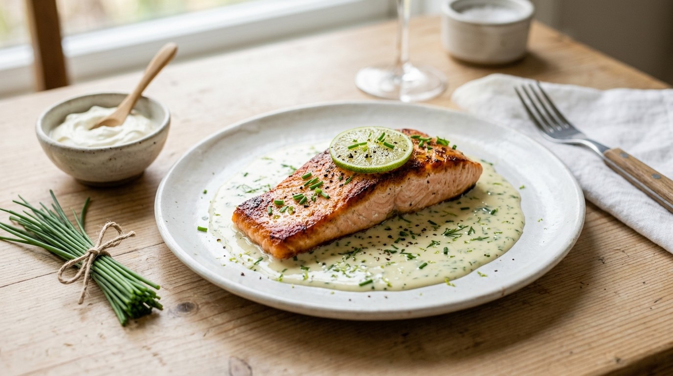 Zalm met Limoen-roomsaus