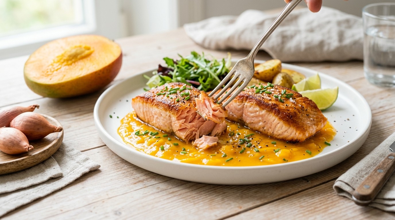Zalm met Mangosaus recept Zalm met Mangosaus recept