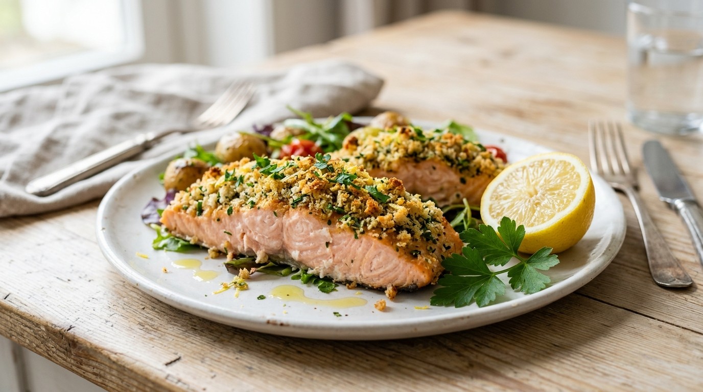 Zalm met Peterseliekruim recept Zalm met Peterseliekruim recept