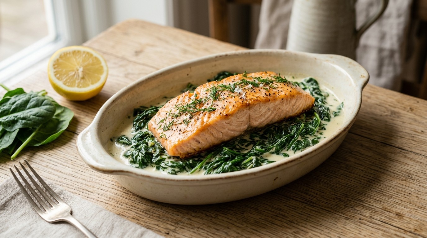 Zalm met Spinazie