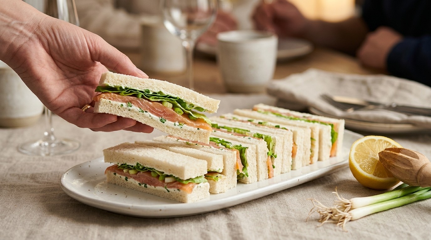 Zalm-sandwichrepen recept Zalm-sandwichrepen recept