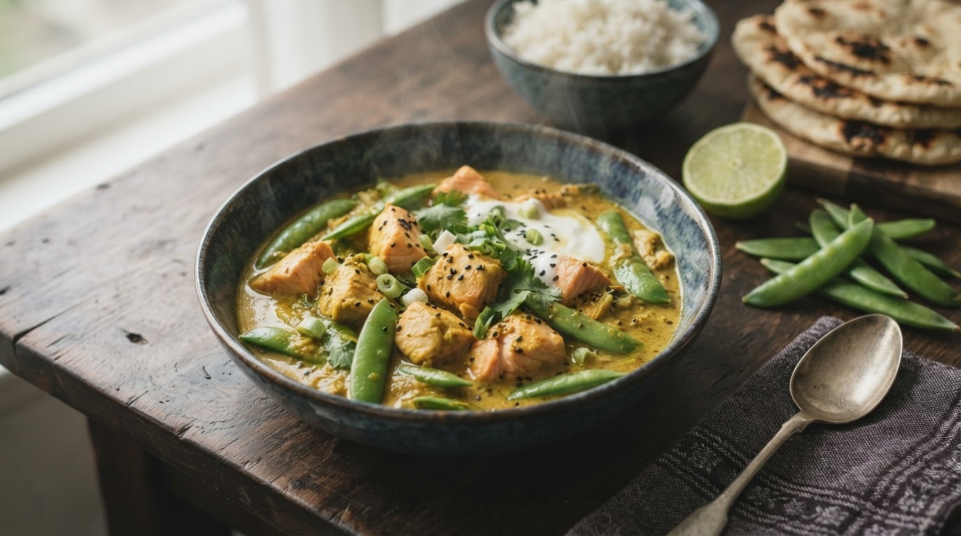 Zalmcurry met Peultjes