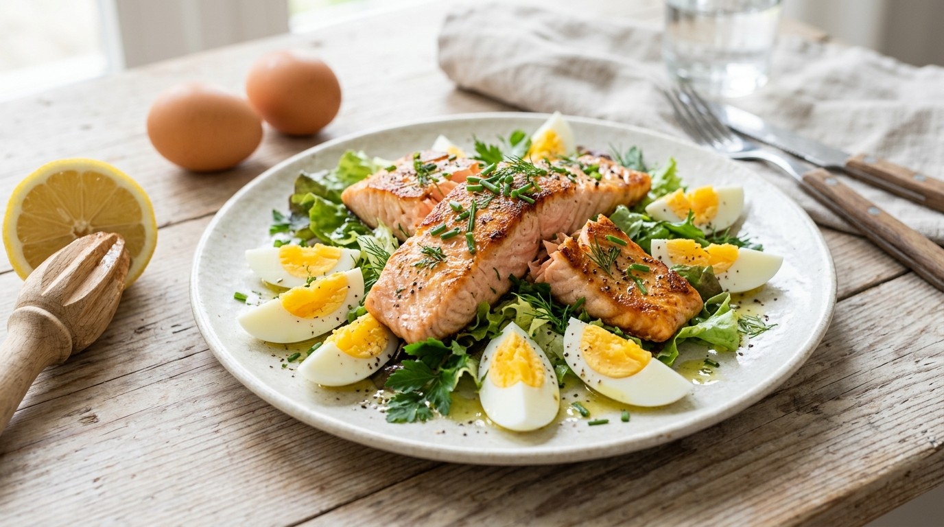 Zalmfilet met ei