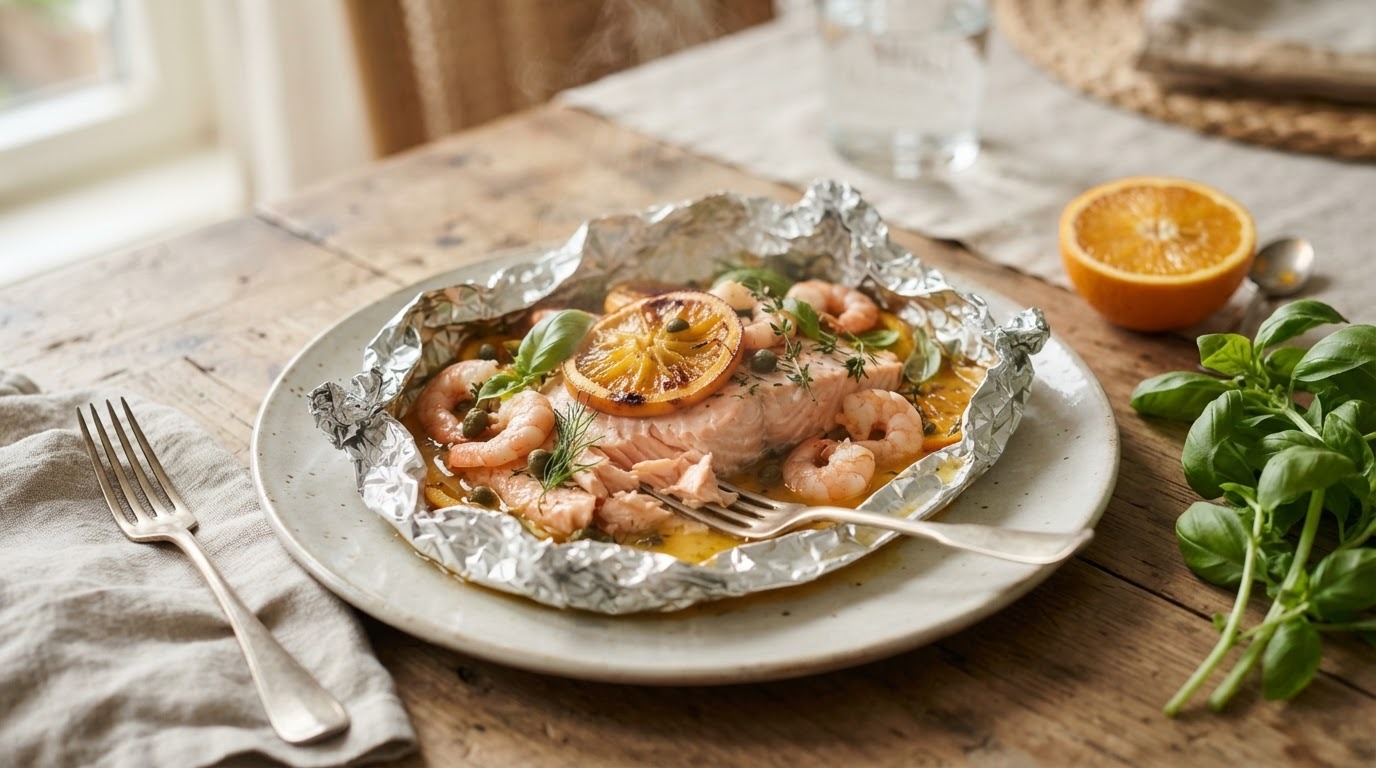 Zalmpakketje met Sinaasappel recept Zalmpakketje met Sinaasappel recept