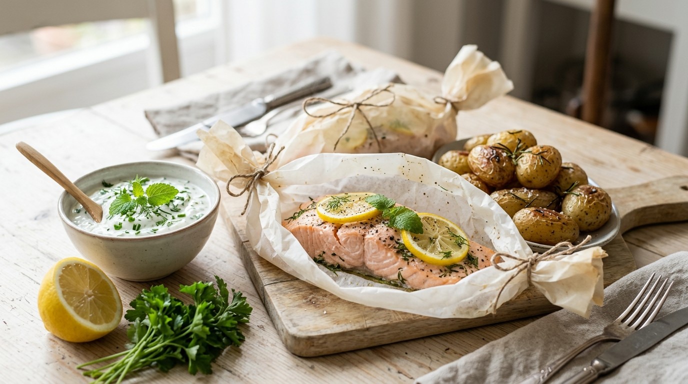Zalmpakketjes met Verse Kruiden uit de Oven