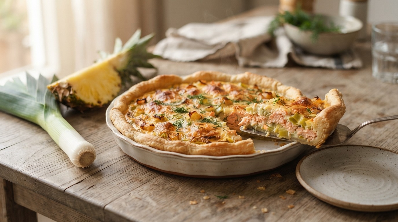 Zalmpreitaart met Ananas recept Zalmpreitaart met Ananas recept