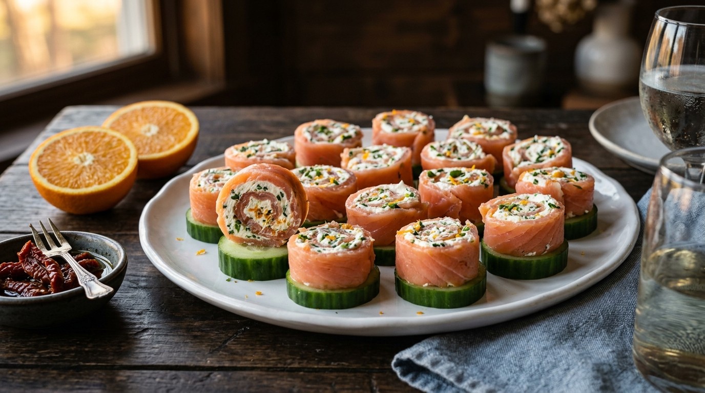 Zalmrolletjes met Roomkaas