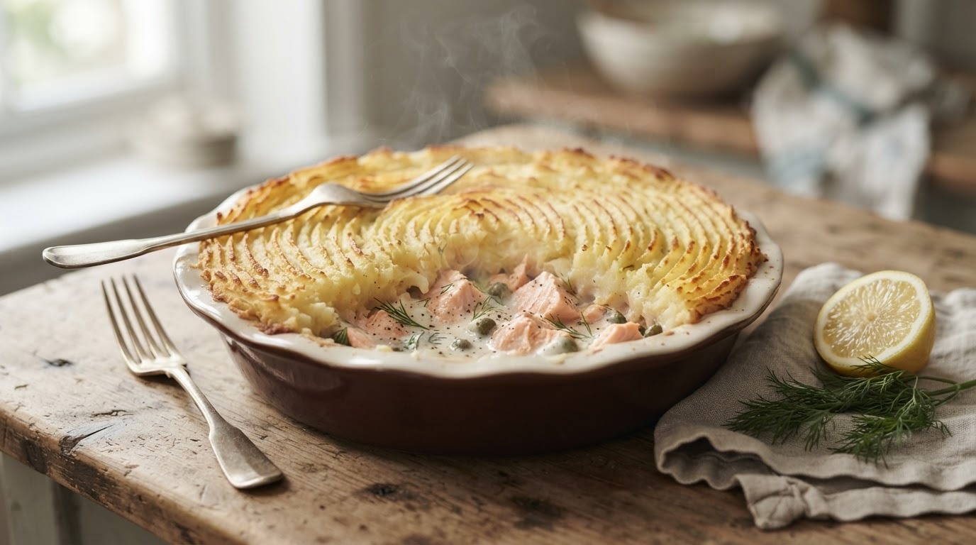 Zalmtaart met Aardappelkorst