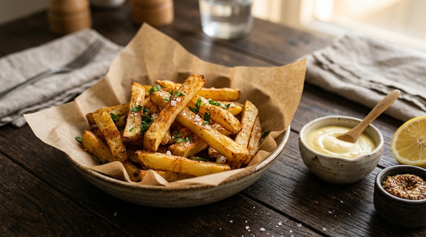 Zelfgemaakte Friet met Lichte Mosterdmayo