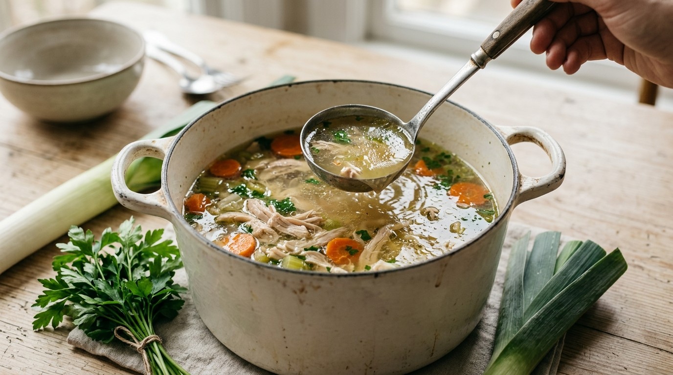 Zelfgemaakte Kippenbouillon