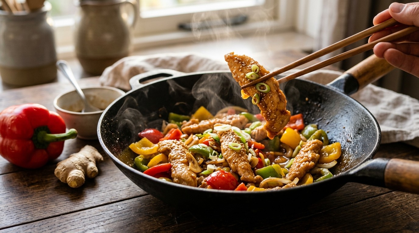Zoetzure Kipreepjes met Paprika