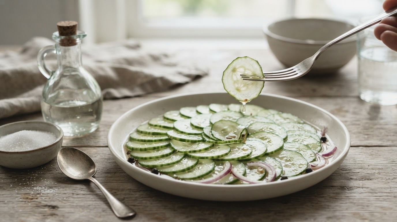 Zoetzure Komkommersalade