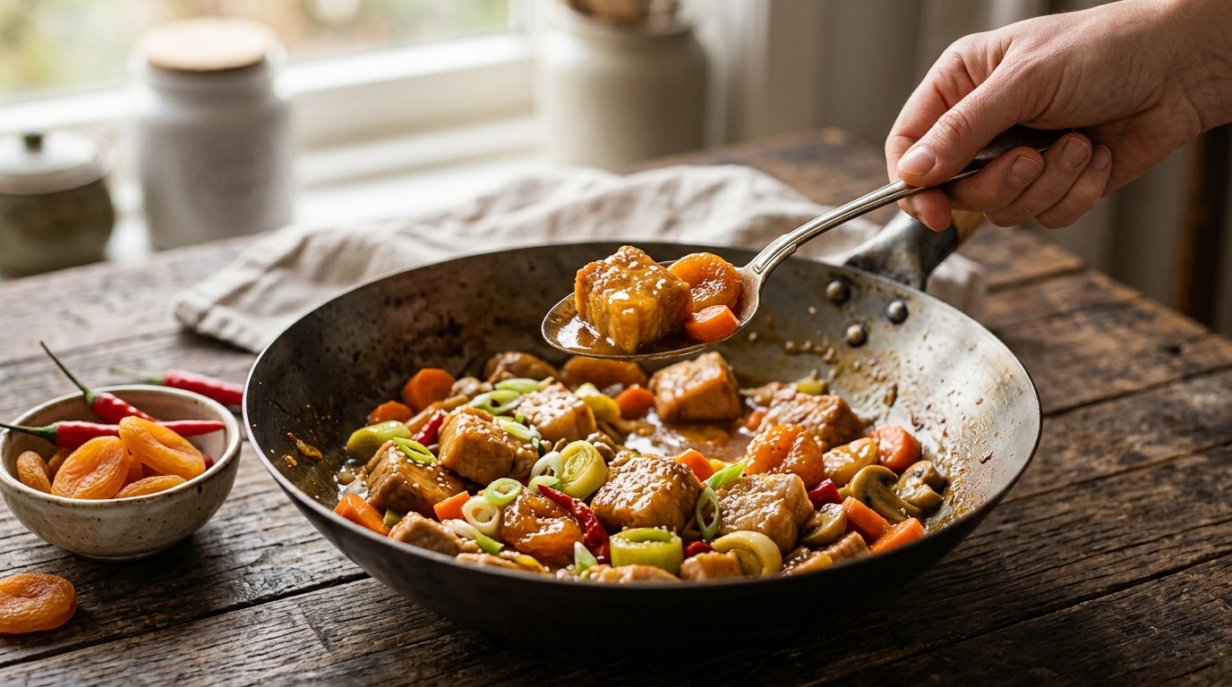 Zoetzuur Varkensvlees met Abrikozen recept Zoetzuur Varkensvlees met Abrikozen recept