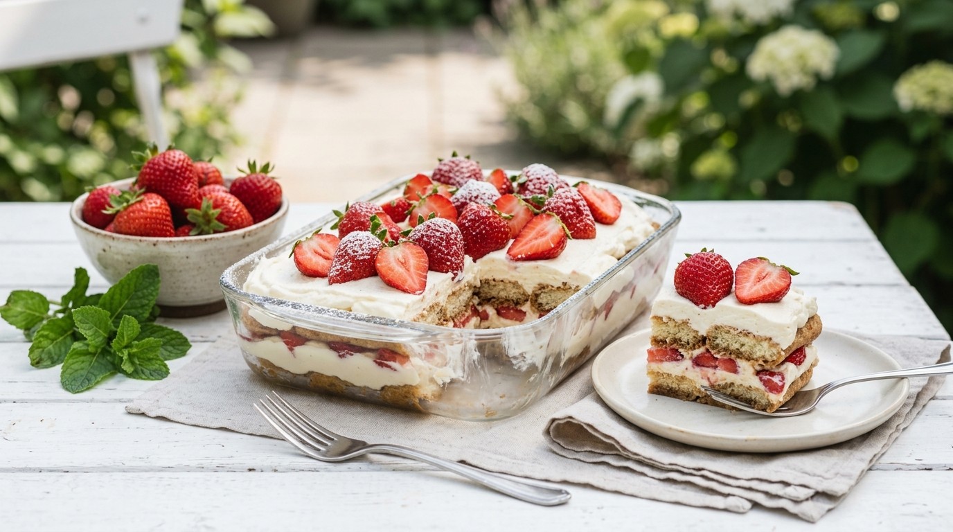 Zomerse Aardbeientiramisu