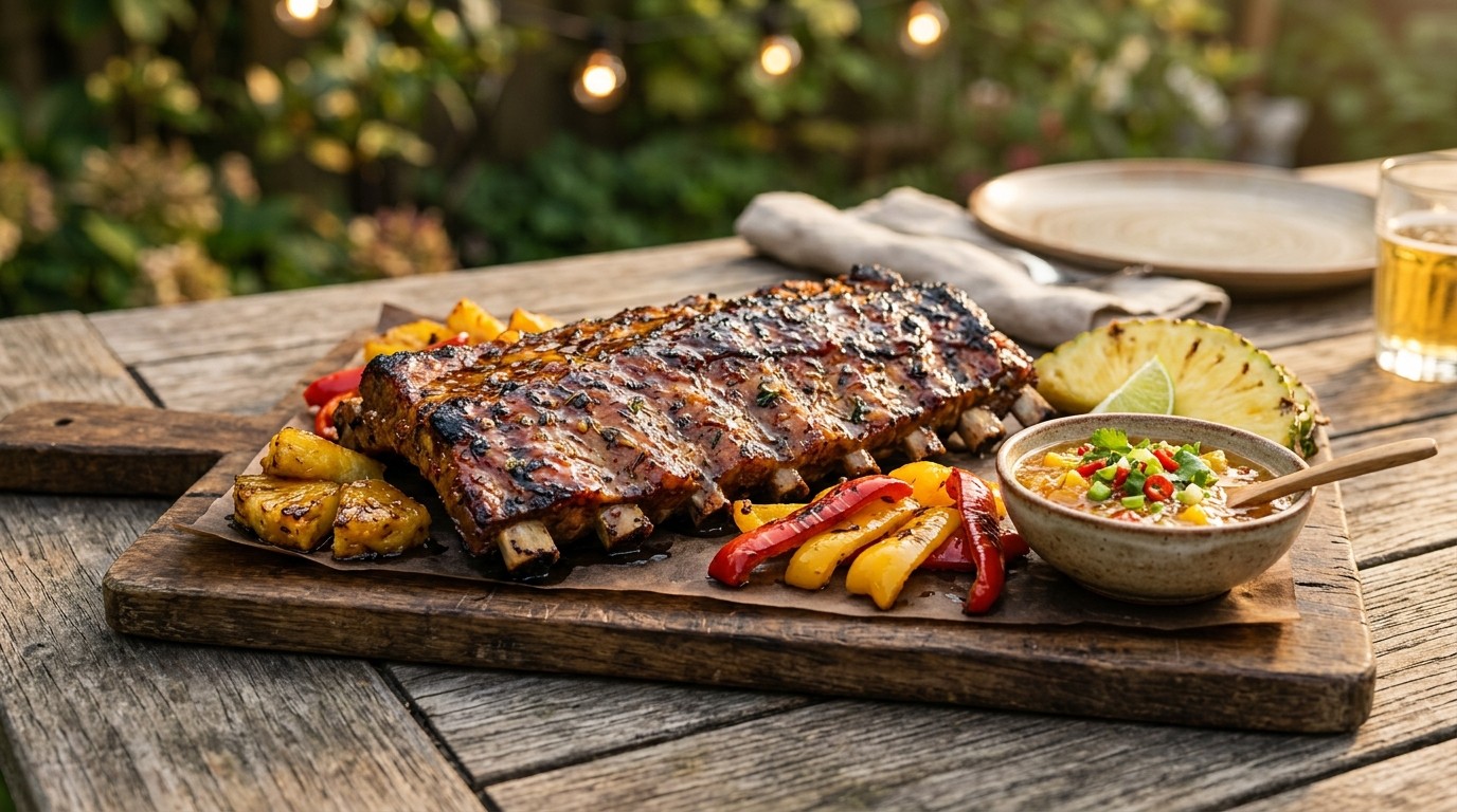 Zomerse Spare-ribs met Ananas-chilisaus