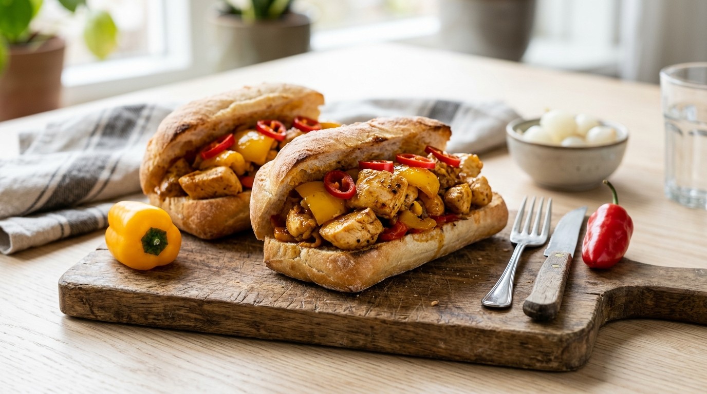 Zonnige Kipfilet op Verse Broodjes uit de Oven