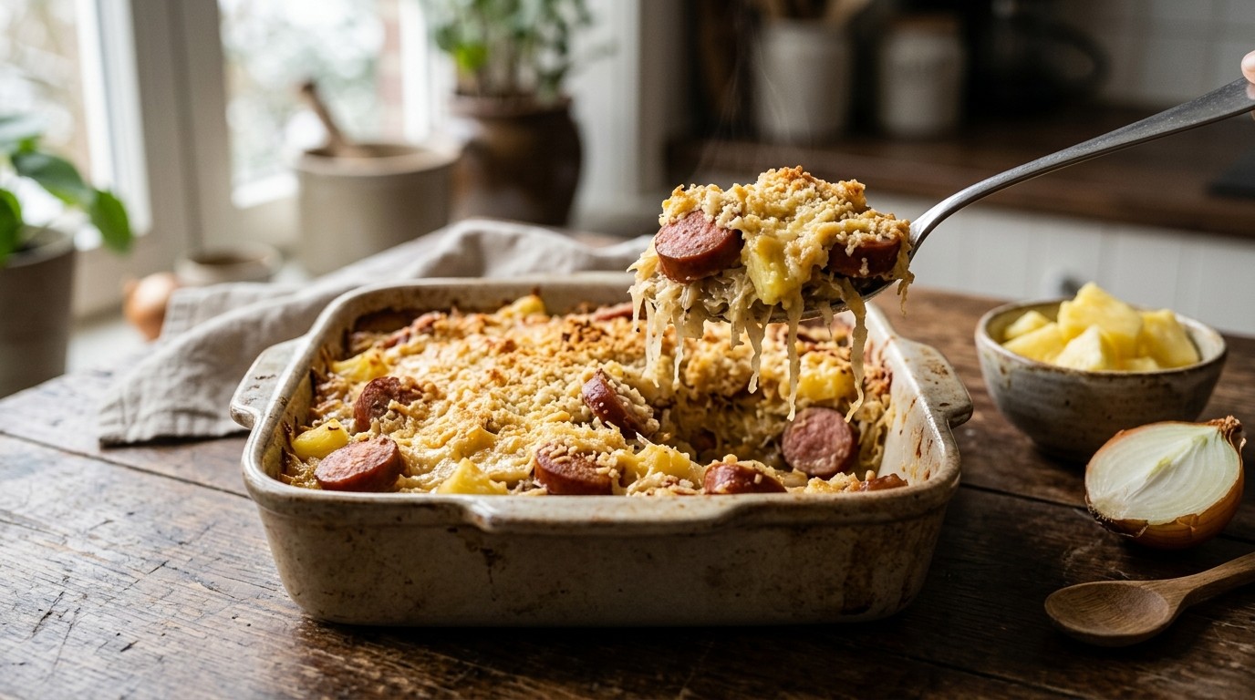 Zuurkool met Kaascrumble