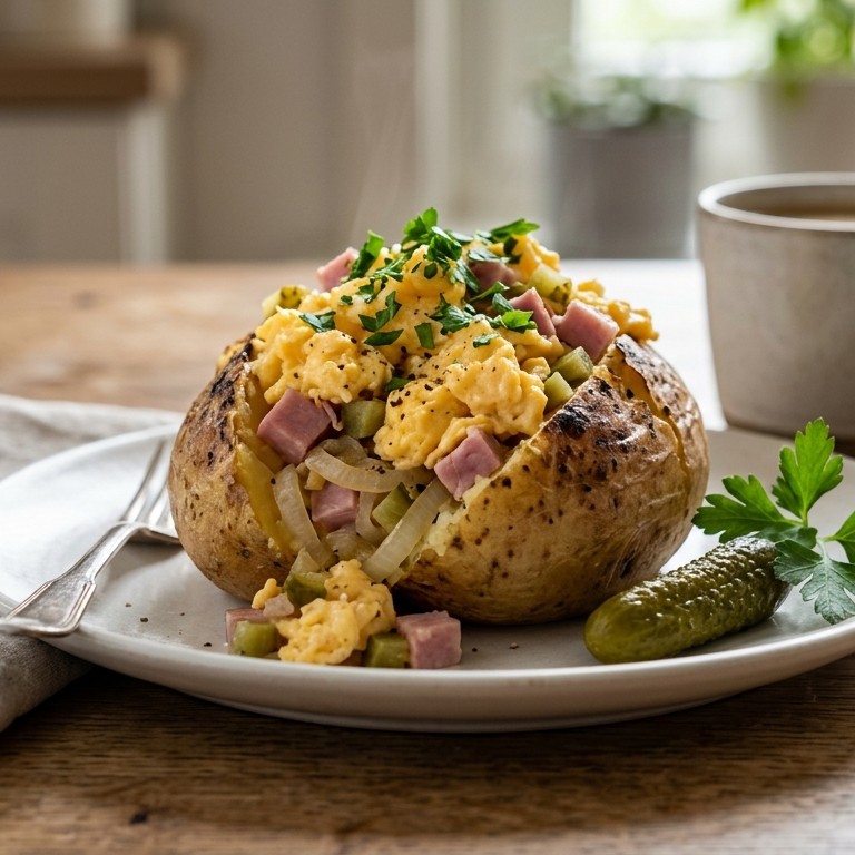 "Light" aardappel met hamroerei