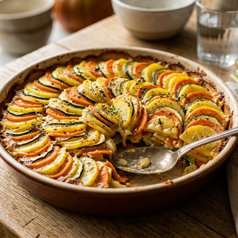"Light" wortel aardappelgratin