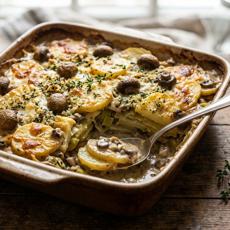 Aardappel Champignon schotel