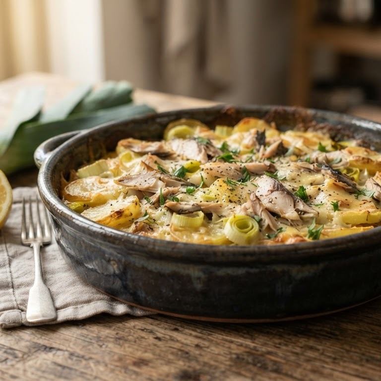 Aardappel makreel schotel