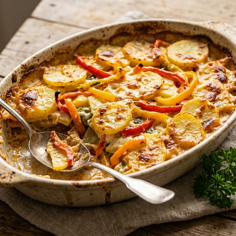 Aardappel-paprikaschotel