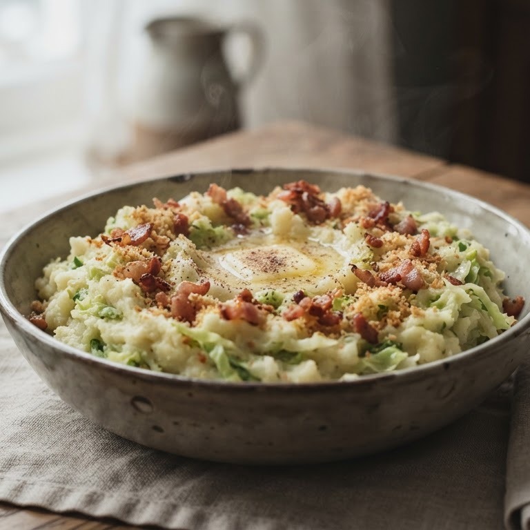 Aardappel puree met kool en spek