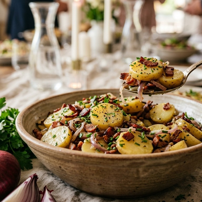 Aardappel-speksalade voor buffet