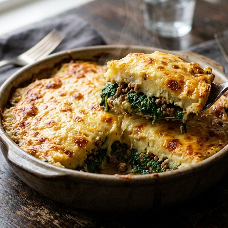 Aardappel spinazie ovenschotel