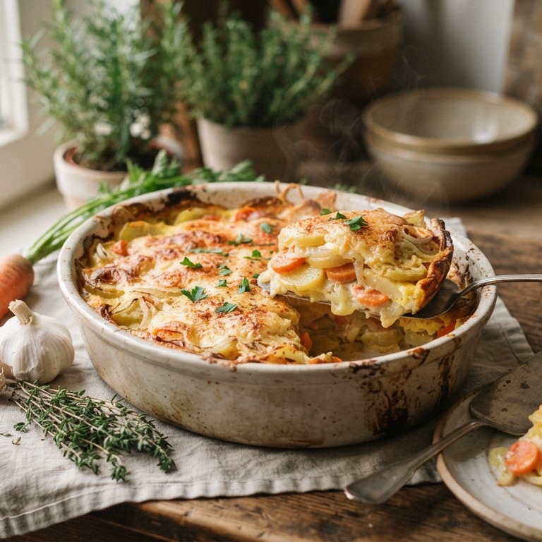 Aardappel-wortelschotel