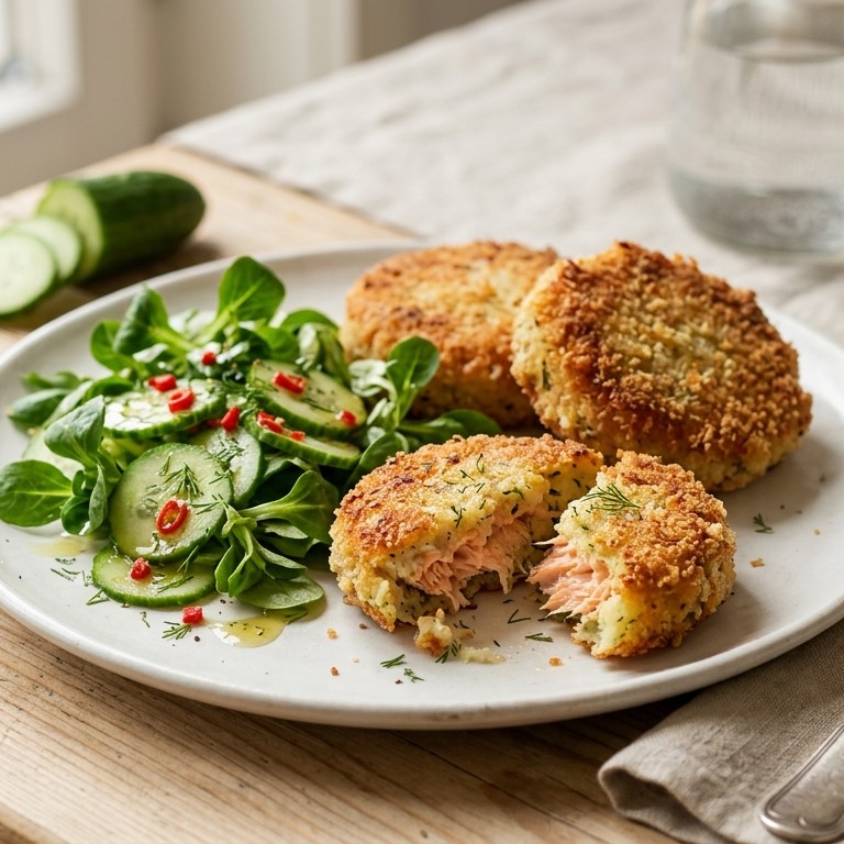Aardappel-zalmkoekjes
