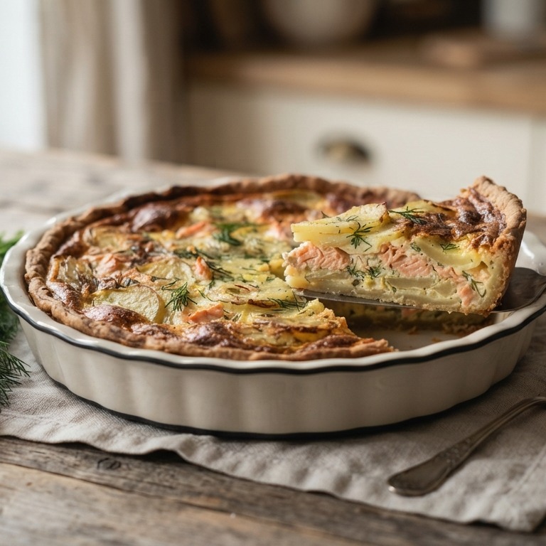 Aardappel-zalmquiche