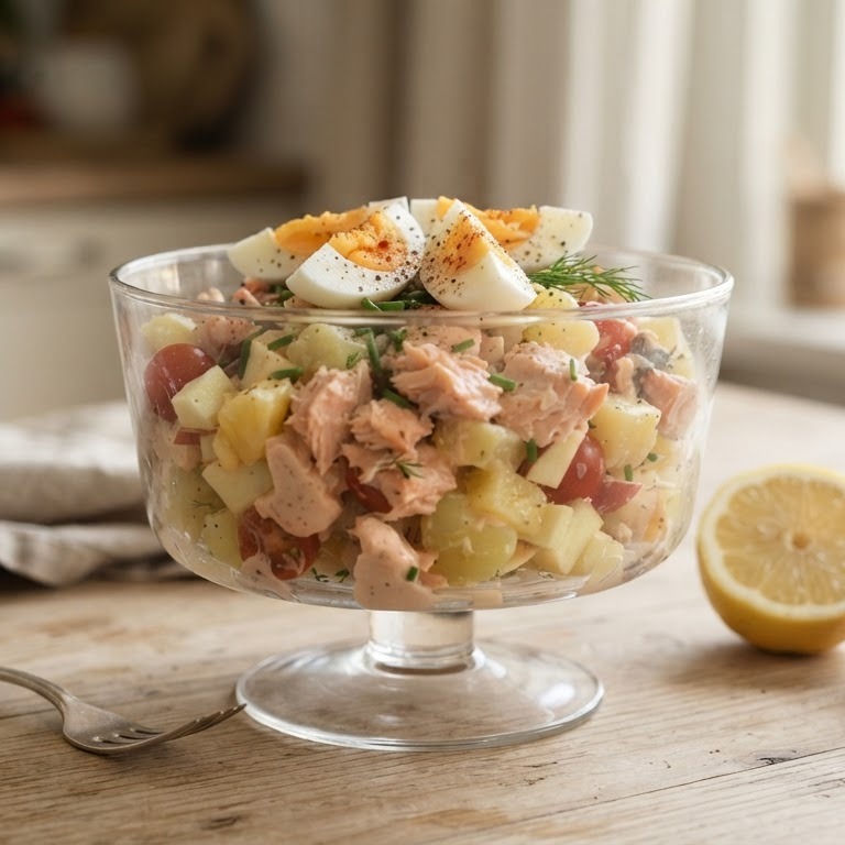 Aardappel-zalmsalade