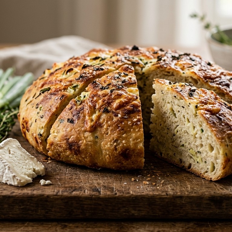 Aardappelbrood met geitenkaas