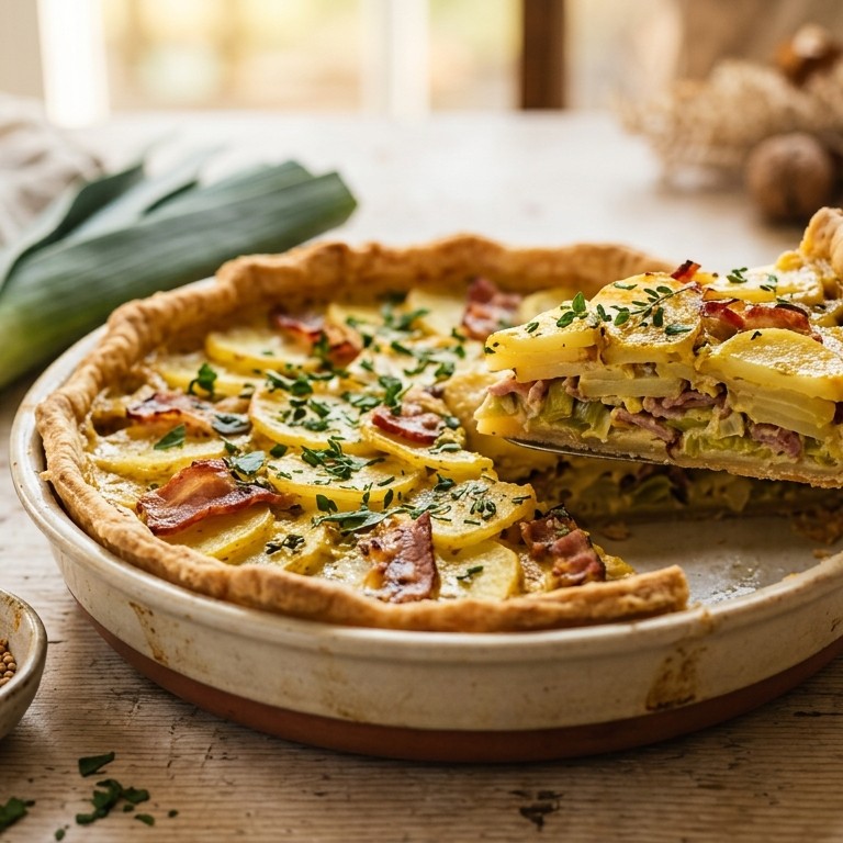 Aardappelcurrytaart