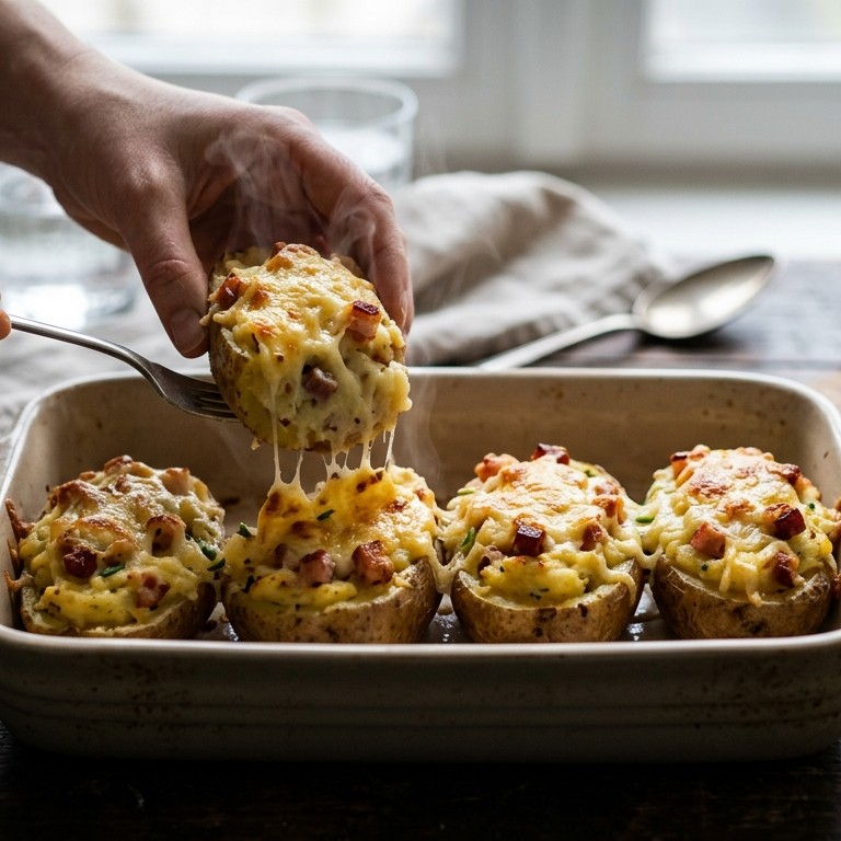 Aardappelen met spek en kaas