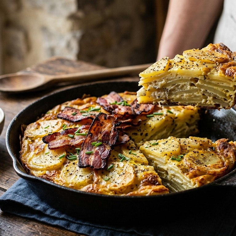 Aardappelkoek met spek